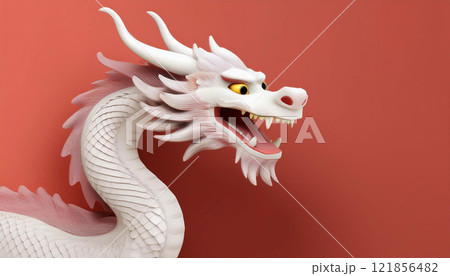 white Chinese dragon, featuring intricate scales, flowing mane details, vibrant yellow eyes. The dragon exudes a sense of strength and mystique, mythology, tradition, creativity white Chinese dragon, featuring intricate scales, flowing mane details, vibrant yellow eyes. The dragon exudes a sense of strength and mystique, mythology, tradition, creativity 121856482