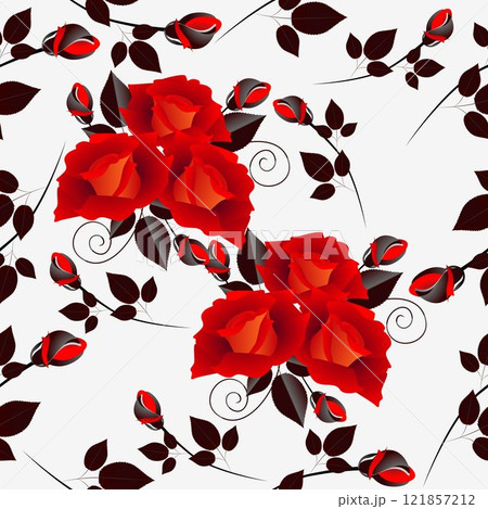 Seamless pattern with roses. 121857212