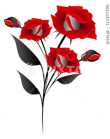 The bouquet of red roses, element of design. 121857390