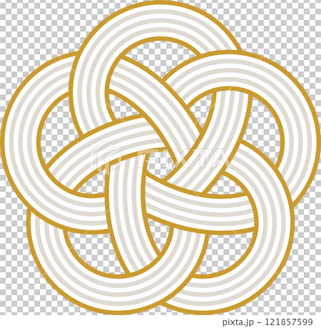 Mizuhiki style cute plum knot illustration gold and silver 5 pieces Mizuhiki style cute plum knot illustration gold and silver 5 pieces 121857599