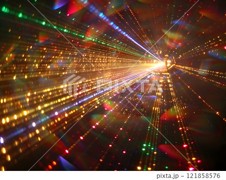 キラキラ光の放射線背景 121858576