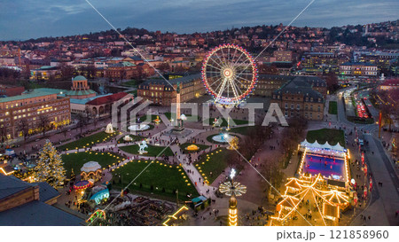Pink sunset in Stuttgart. Miracle sunset as soon Christmas coming Pink sunset in Stuttgart. Miracle sunset as soon Christmas coming 121858960