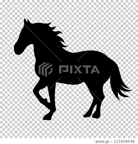 Simple horse silhouette illustration 121859548