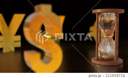 The Sand clock and money symbol for Business concept 3d rendering. The Sand clock and money symbol for Business concept 3d rendering. 121859718