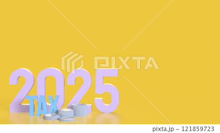 The Number and coins for Tax 2025 concept 3d Rendering. The Number and coins for Tax 2025 concept 3d Rendering. 121859723