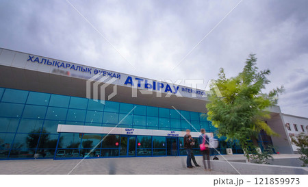 Airport in the city of Atyrau timelapse hyperlapse. Airport in the city of Atyrau timelapse hyperlapse. 121859973