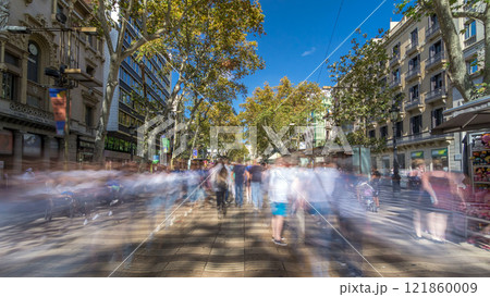 La Rambla street in Barcelona timelapse hyperlapse, Spain. La Rambla street in Barcelona timelapse hyperlapse, Spain. 121860009
