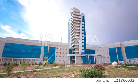 The building of the Caspian State University of Technologies and Engineering timelapse hyperlapse 121860032