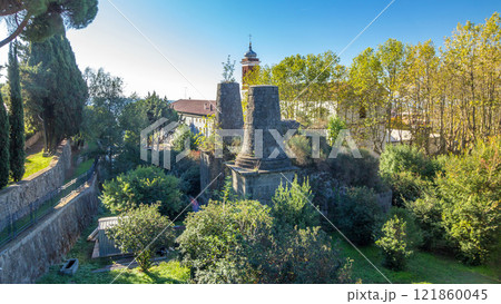 Tomb of the Horatii and Curiatii in beautiful town of Albano Laziale timelapse hyperlapse, Italy Tomb of the Horatii and Curiatii in beautiful town of Albano Laziale timelapse hyperlapse, Italy 121860045