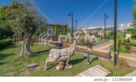Meremerli park timelapse hyperlapse, located on the top of the rocky cliff in Antalya. 121860084