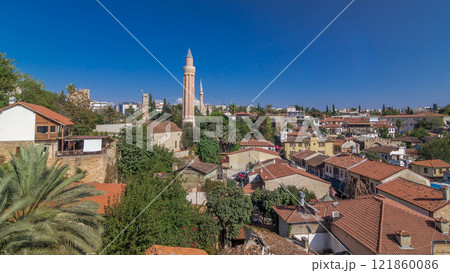 Red tile roofs of the Antalya Old Town timelapse hyperlapse, Turkey Red tile roofs of the Antalya Old Town timelapse hyperlapse, Turkey 121860086