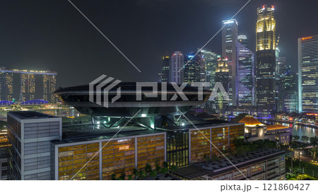 Colorful of Singapore Central business district timelapse hyperlapse cityscape skyline at Marina Bay with Singapore Academy of Law Colorful of Singapore Central business district timelapse hyperlapse cityscape skyline at Marina Bay with Singapore Academy of Law 121860427