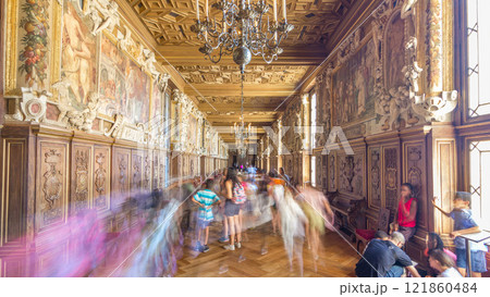 Interiors and architectural details of the Chateau de Fontainebleau timelapse hyperlapse in Fontainebleau, France Interiors and architectural details of the Chateau de Fontainebleau timelapse hyperlapse in Fontainebleau, France 121860484
