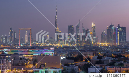 Dubai creek landscape day to night timelapse Dubai creek landscape day to night timelapse 121860575