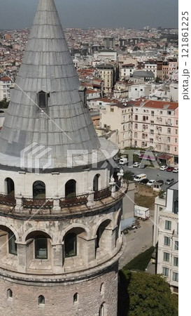Aerial view Galata Tower Istanbul 121861225