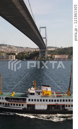 Ferry boat istanbul symbol aerial view 121861305