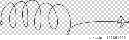 Airplane route line decoration Airplane route line decoration 121861466