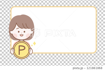 Frame material of a woman with points 121861868