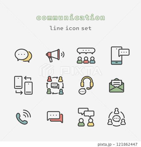 communication line art icon set communication line art icon set 121862447