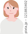 微笑む女性の上半身イラスト 121863402