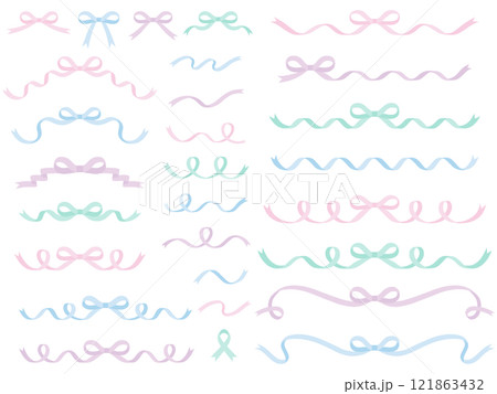 リボンのフレームのベクターイラストセット　りぼん　飾り 121863432
