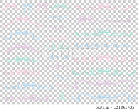 リボンのフレームのベクターイラストセット　りぼん　飾り 121863432