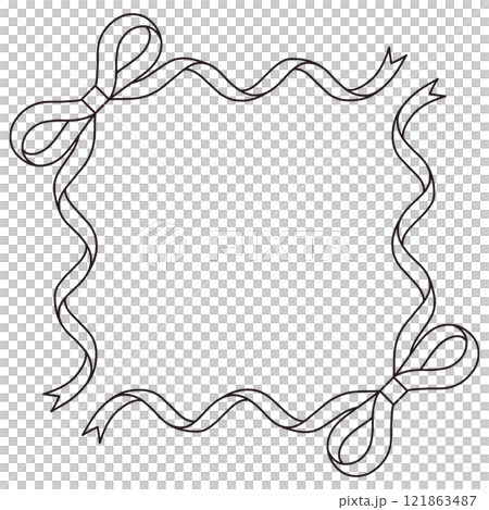 Ribbon frame vector illustration Line drawing Ribbon decoration 121863487