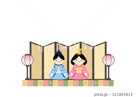 ひな人形の台座付きイラスト 121863813