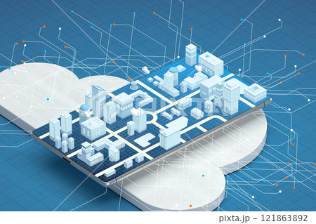 GPS グローバルポジショニングシステム 立体 121863892