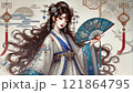 扇子と女性 121864795