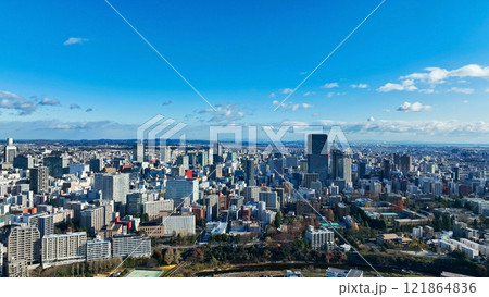 現代都市のドローン空撮 121864836