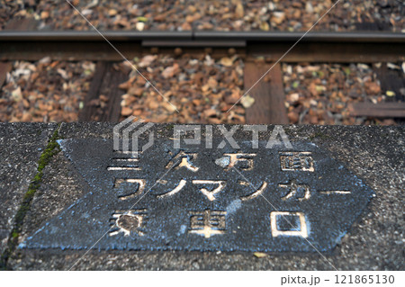ワンマン列車の乗車口表示 121865130