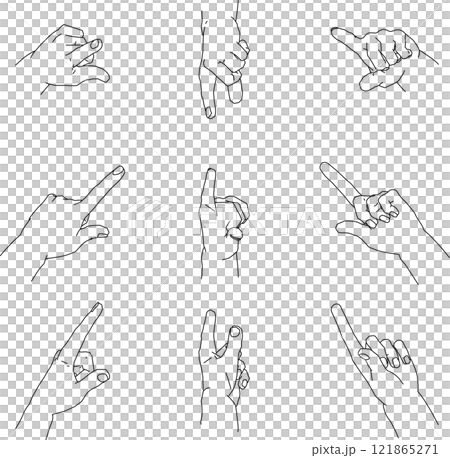 様々な角度から見た指差し左手2 様々な角度から見た指差し左手2 121865271