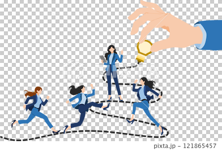 アイデアを閃くビジネスウーマンのイラスト 121865457