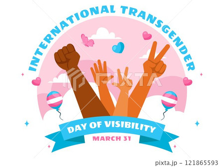 International Transgender Day of Visibility Vector Illustration on March 31, featuring Transgender Pride Flags and Symbols in a Celebratory Background International Transgender Day of Visibility Vector Illustration on March 31, featuring Transgender Pride Flags and Symbols in a Celebratory Background 121865593