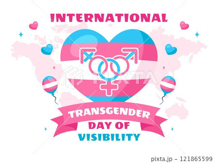 International Transgender Day of Visibility Vector Illustration on March 31, featuring Transgender Pride Flags and Symbols in a Celebratory Background International Transgender Day of Visibility Vector Illustration on March 31, featuring Transgender Pride Flags and Symbols in a Celebratory Background 121865599