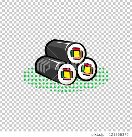 恵方巻き｜使える季節行事素材シリーズ(春)｜ポップなワンポイントイラスト 121866373