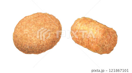 コロッケ2種　手描き　水彩 121867101