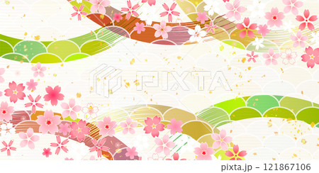和柄　桜　春　背景 121867106
