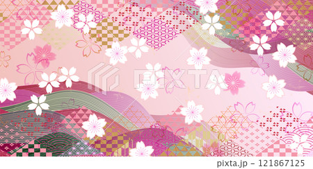 和柄 桜 春 背景 和柄 桜 春 背景 121867125