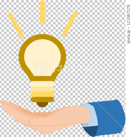 Illustration of a businessman coming up with an idea 121867278