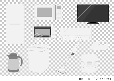 Simple household appliances illustration set Simple household appliances illustration set 121867864