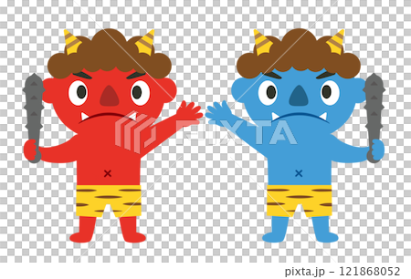 Setsubun_Bean Throwing_Demon Exorcism_Red Demons and Blue Demons (Japanese Customs) 121868052