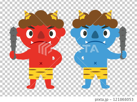 Setsubun_Bean Throwing_Demon Exorcism_Red Demons and Blue Demons (Japanese Customs) 121868053