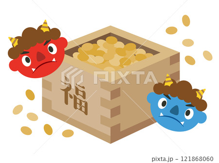 節分_豆まき_邪気払い・厄除け(赤鬼・青鬼) 節分_豆まき_邪気払い・厄除け(赤鬼・青鬼) 121868060