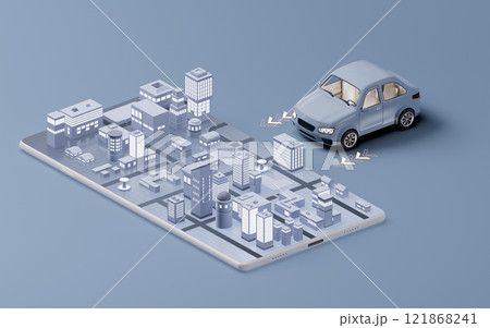 GPS グローバルポジショニングシステム 立体 121868241