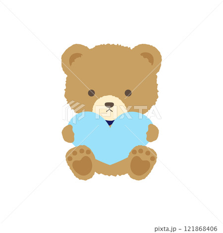 水色のハートを持ったくまのぬいぐるみ 水色のハートを持ったくまのぬいぐるみ 121868406