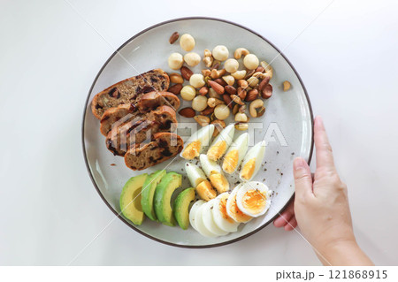 walnut cranberry sourdough bread or cranberry sourdough with boiled egg , avocado and nuts walnut cranberry sourdough bread or cranberry sourdough with boiled egg , avocado and nuts 121868915