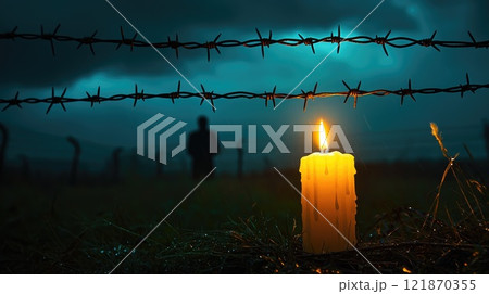 Commemoration event: recognizing Holocaust Remembrance Day, emphasizing significance of remembering history foster awareness, encourage dialogue, promote human rights in face of intolerance, hatred. 121870355