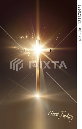 Good Friday: solemn reflection, sacred observance, religious significance, background image, banner design, copy space, minimalist art, spiritual tone, poster layout, commemorative card. Good Friday: solemn reflection, sacred observance, religious significance, background image, banner design, copy space, minimalist art, spiritual tone, poster layout, commemorative card. 121870471